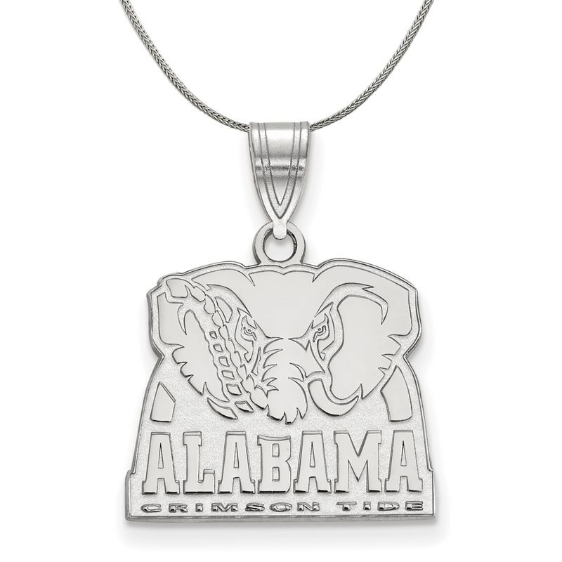 Sterling Silver U Of Alabama Medium Pendant Necklace - 16 Inch